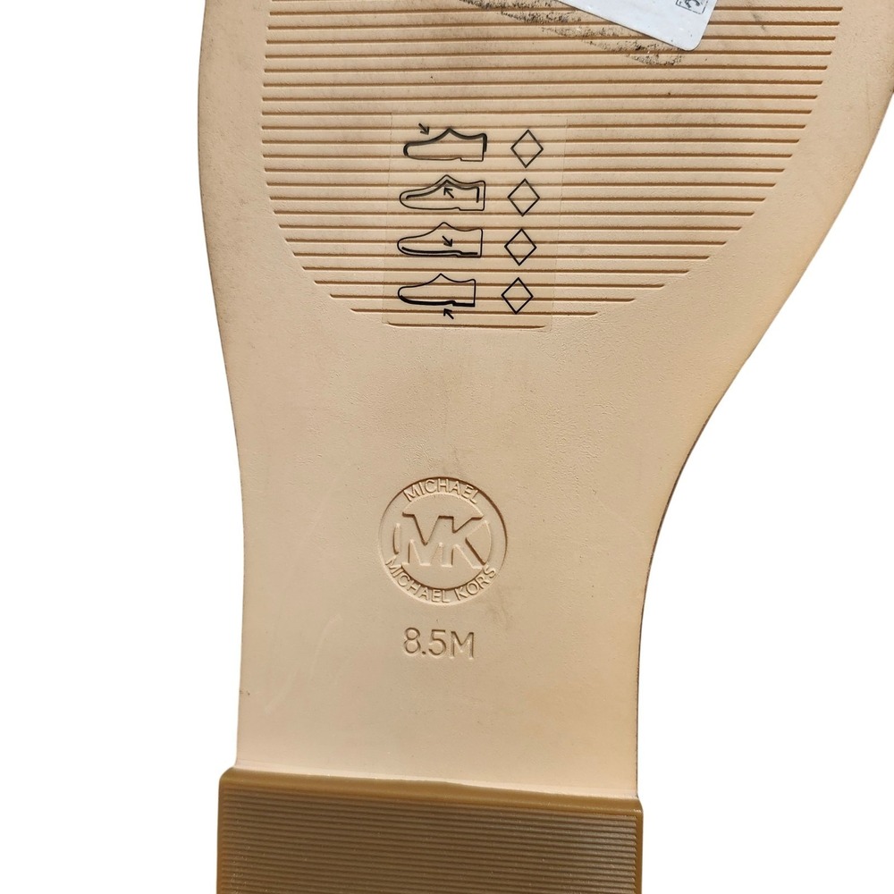MICHAEL KORS Women's FELICIA FLAT SLIDES MK Signature Logo Print Vanilla 8.5 M - Picture 9 of 10